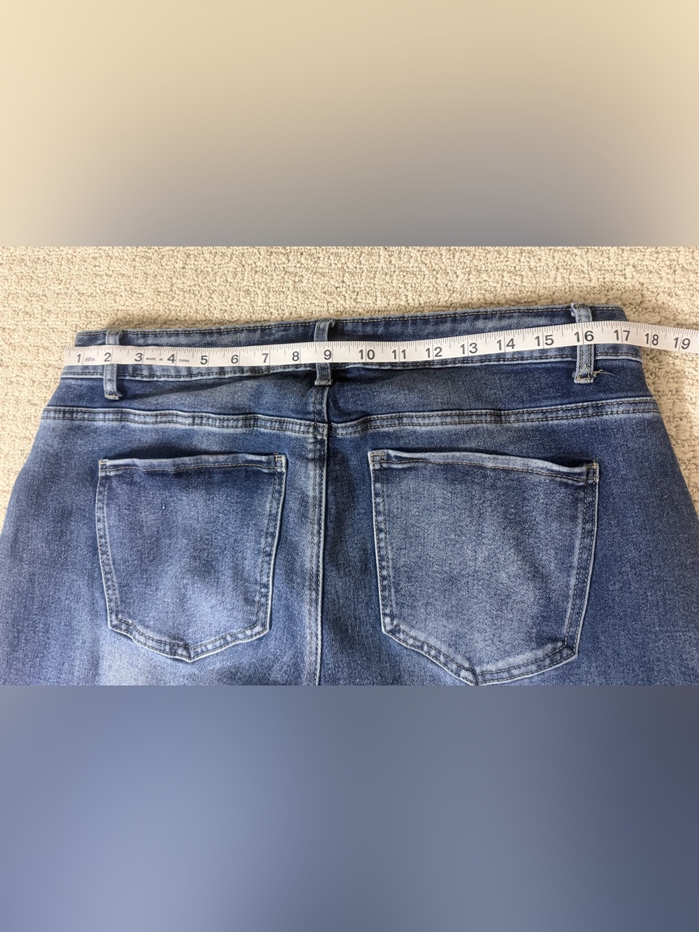 Telepatía Women's Mid-Blue Wide-Leg Jeans adorable with rare Frayed Bow Detail - Picture 5 of 9